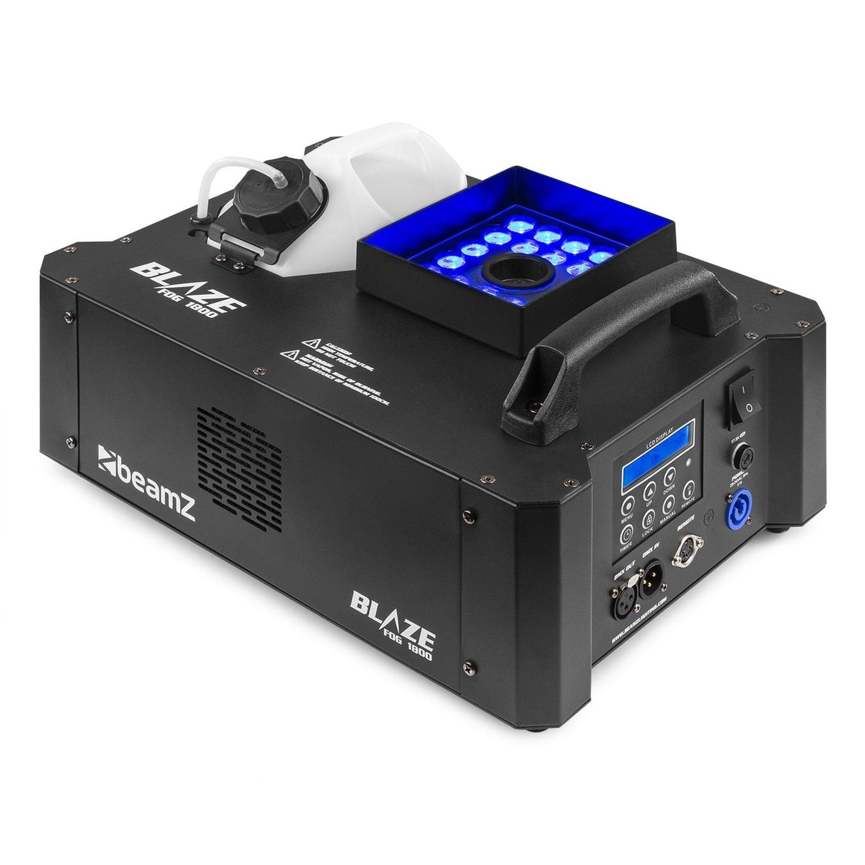 beamZ Blaze 1800 Rookmachine – 1800W met 24x RGBA LED’s, DMX & Verticale Output