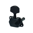 Boston 059-BLR machine heads for guitar, metal shaft, 3x left+3x right, metal buttons, with cover, black