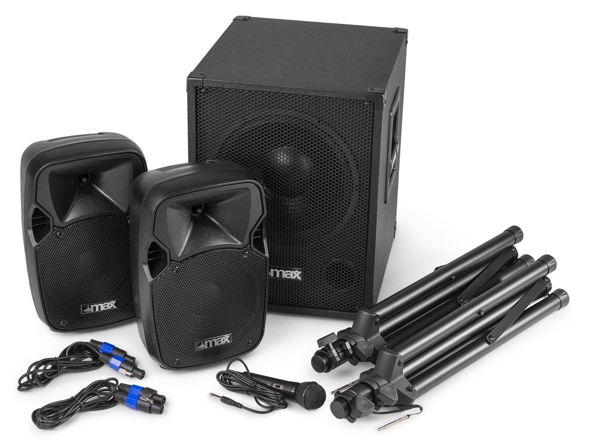 MAX MX700 2.1 Actieve Speakerset 700W met 12 inch Subwoofer en 2x 8 inch Tops