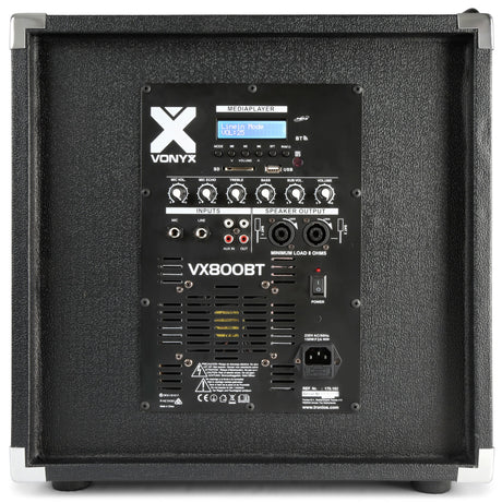 VONYX VX800BT 2.1 Actieve Speakerset 800W met 12 inch Subwoofer, Bluetooth en USB/SD MP3 Speler