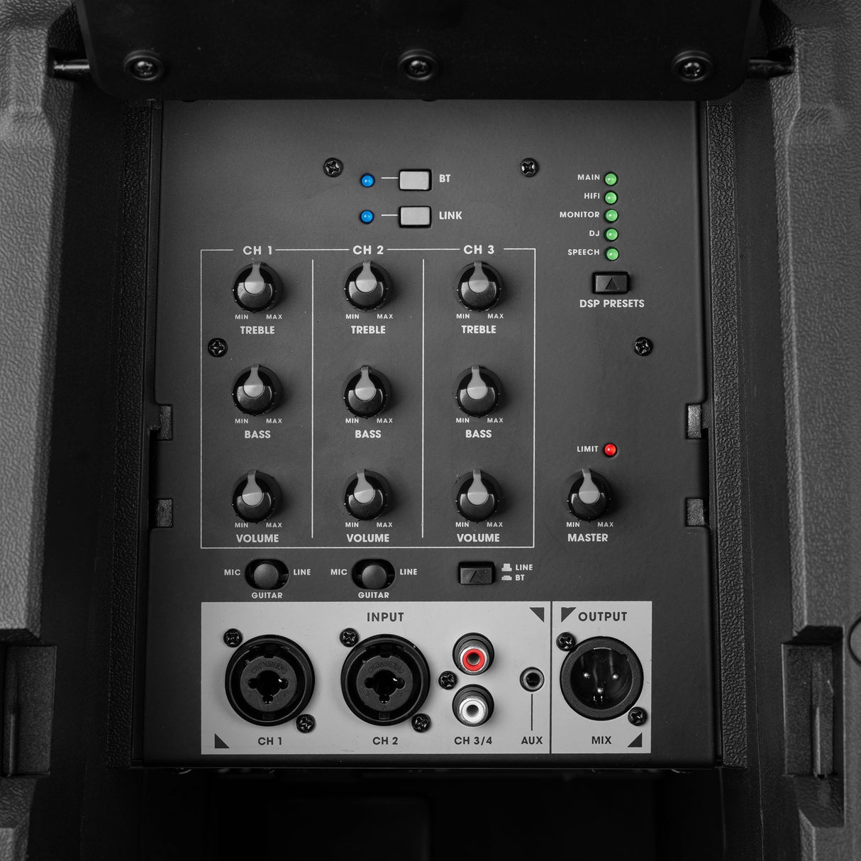 VONYX VX820 Kolom Geluidssysteem 400W met Bluetooth 5.0, DSP en 4-Kanaals Mixer