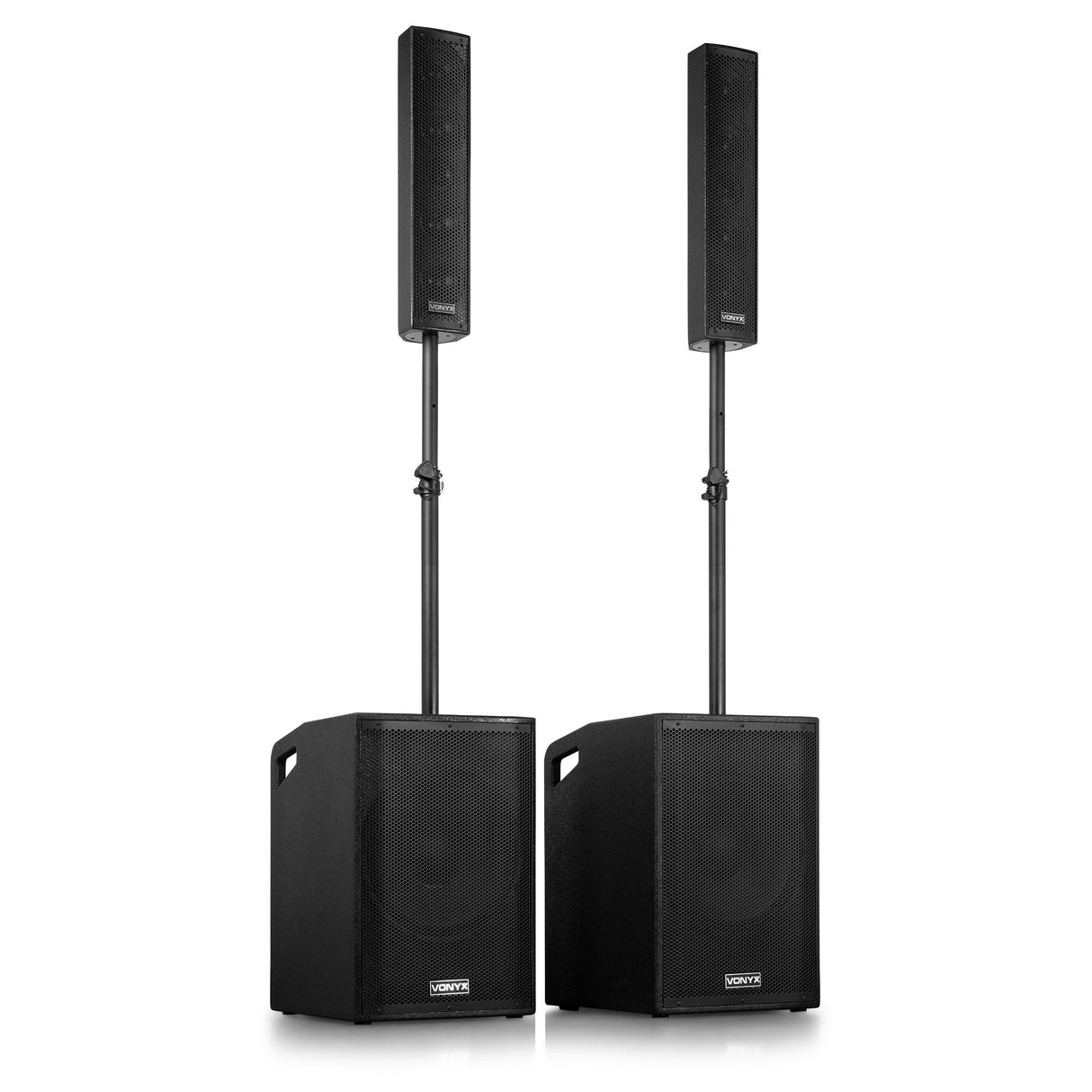 VONYX VX1080BT 1250W 2.2 Actieve Speakerset met Dubbele 15 inch Subwoofers en Bluetooth 5.3