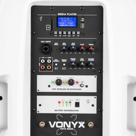 Vonyx Verve46 Draagbaar geluidssysteem 15” Wit
