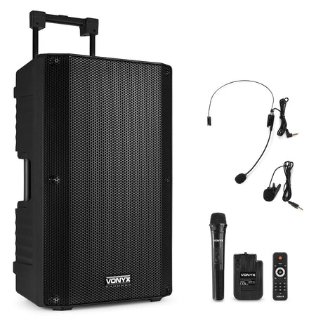 Vonyx VSA700-BP Draagbaar geluidssysteem 15" 1000W Combi