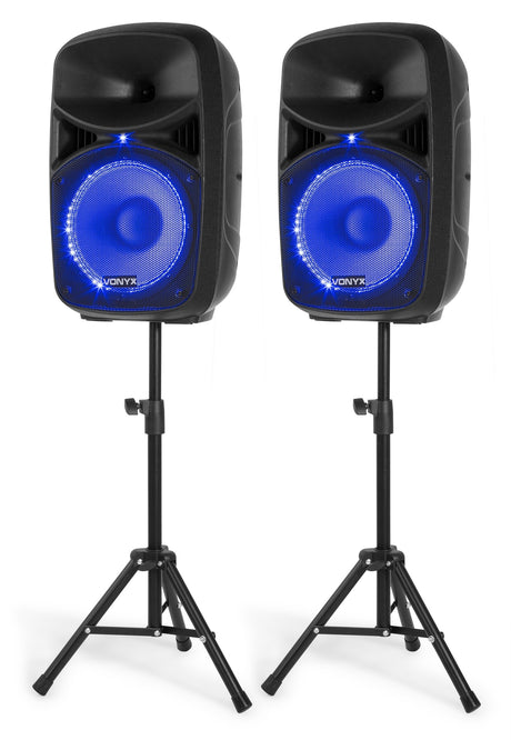 VONYX VPS102A 600W Actieve Speakerset met Bluetooth, USB/SD en 10 inch Woofers