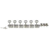 Boston 62-CL Stemmechanieken voor gitaar, chroom, 6x links, vintage style, metalen knoppen