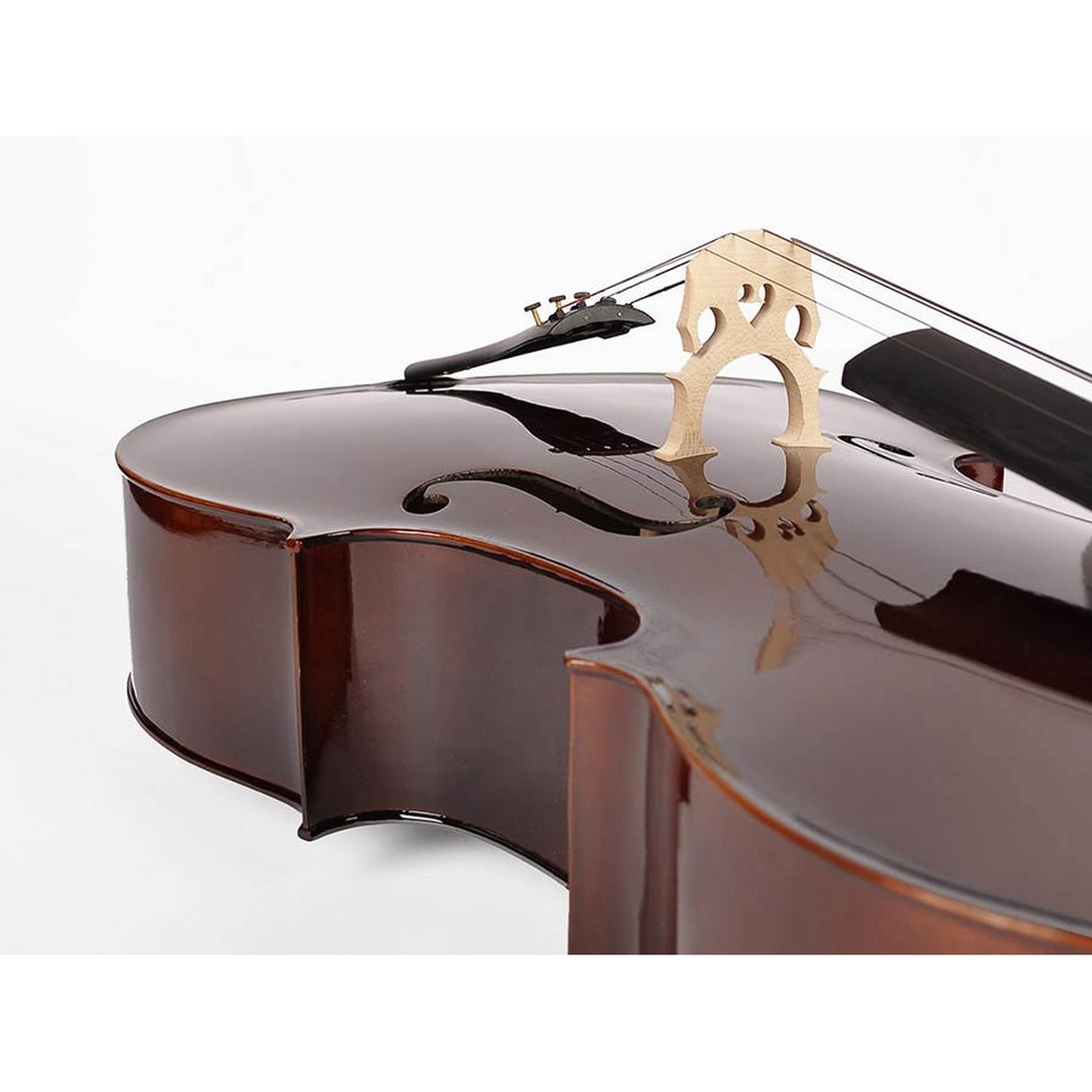 Leonardo LC-2044 cello set 4/4, geheel massief, nitro, ebben toebehoren, inclusief tas en strijkstok