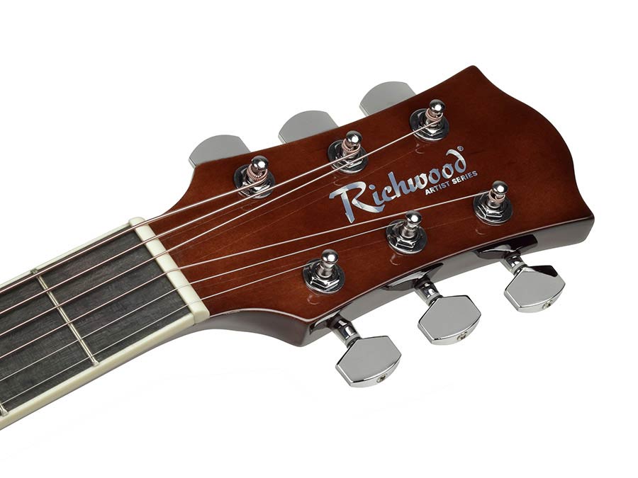 Richwood RD-12-SB Artist Series Dreadnought Akoestische Gitaarset Sunburst met Capo, Stemapparaat, Gigbag en Gitaarstandaard