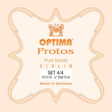 Optima 1010-44 string set for violin 4/4, steel/chromesteel