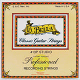 La Bella L-413P snaren set classic, studio, clear nylon trebles & gold polished basses