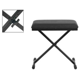 Boston OB-160 keyboardkruk – X-model, zwart met leather look zitting, made in EU
