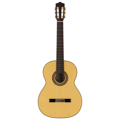 Salvador Cortez CS-65 – Klassieke gitaar met massief spruce bovenblad en gevlamd esdoorn zij- en achterkant
