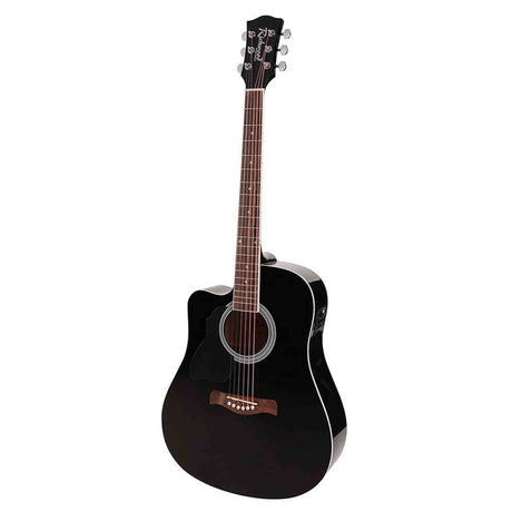 Richwood RD-12LCEBK Artist Series Linkshandige Akoestische Gitaar dreadnought cutaway met actieve EQ zwart