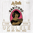 La Bella L-25 snaren set baritone ukulele, clear nylon, 028-032-038W-036W