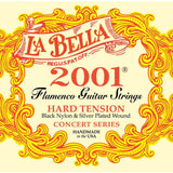 La Bella L-2001FH snaren set classic/flamenco, professional, black nylon trebles & silverplated basses, high tension