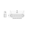 Boston SPC-62-MG pickup cover single coil, 52mm spacing, 82,0-70,0x18,0mm, 3 stuks, mintgroen