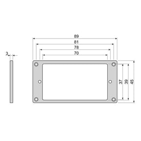 Boston HF3030BK humbucker frame, flat, 3x3mm, black