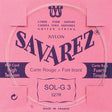 Savarez 527-R G-3 snaar, silverplated nylon rouge , from 520-F set, hard tension