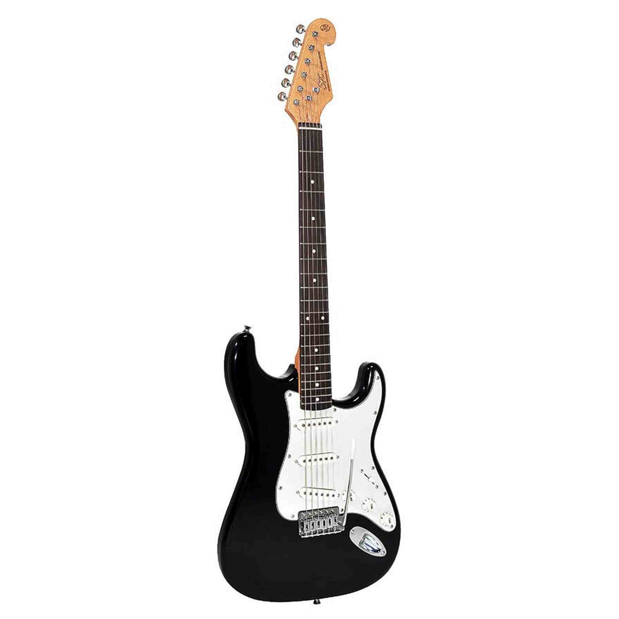 SX SE1SK-BK elektrisch gitaarpakket – compleet starterspakket met versterker, tas en accessoires, zwart