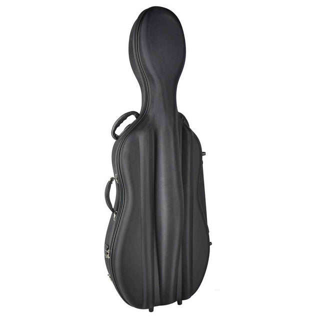 Leonardo CC-144-BK cellokoffer 4/4 gevormd zwart met slot en 2 riemen