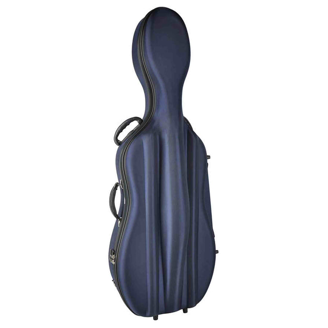 Leonardo CC-144-BU cellokoffer 4/4 gevormd blauw met slot en 2 riemen