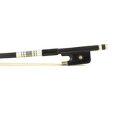 ELS FBC-10/14 cellostrijkstok, 1/4, glasvezel, zwart, rond, ebben slof, enkel oog, balein imitatie