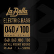 La Bella L-RX-N4A snaren set elektrisch bass, nickel round wound, 040-060-080-100
