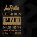 La Bella L-RX-N4A snaren set elektrisch bass, nickel round wound, 040-060-080-100