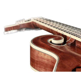 Richwood RMF-220-WN F-Style Mandoline – Massief Sparren & Gevlamd Esdoorn, Satijn Walnoot