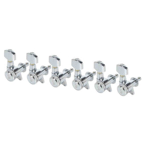 Schaller 0202200150 Stemmechanieken 6L met small metal pegs, staggered locking shaft, chroom