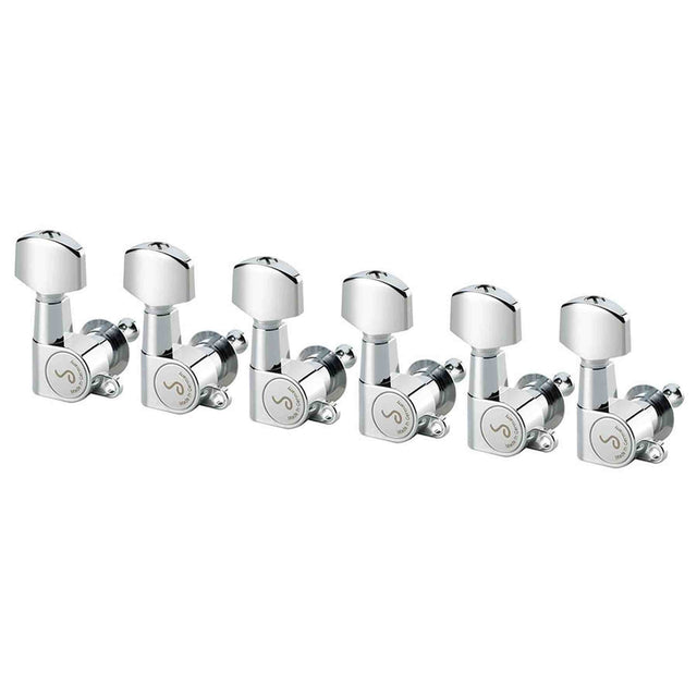 Schaller 0402200136 Stemmechanieken 6L met small metal pegs, solid shaft, chroom