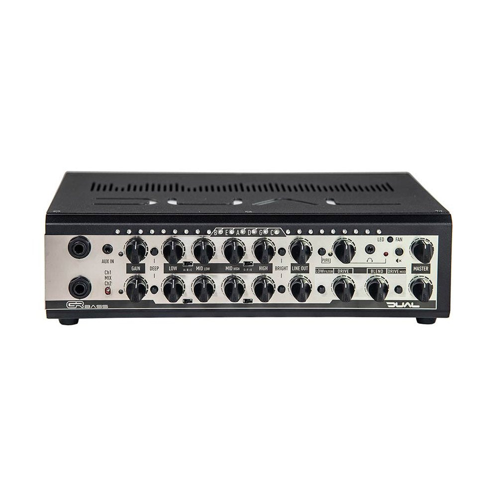 GR Bass DUAL800 Basversterker Top – 800W, 2 Kanalen, Overdrive & Dubbele DI