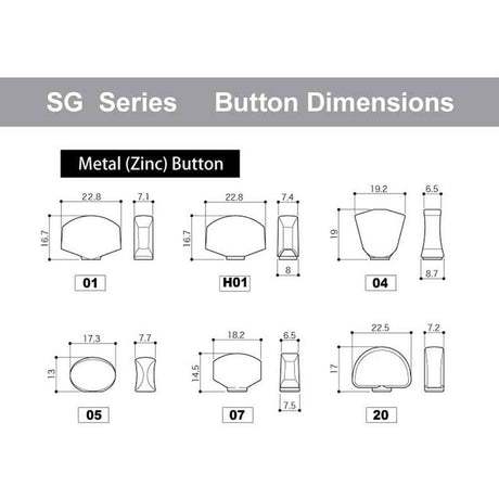 Gotoh GTH13334 SG301 stemmechanieken met 20 knoppen, 3L3R, chroom