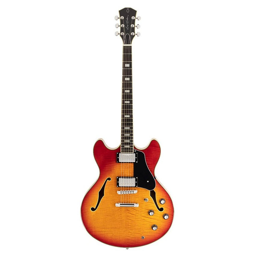 Sire Guitars H7/CS electrische archtop gitaar, esdoorn, cherry sunburst