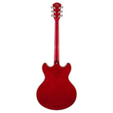 Sire Guitars H7/STR electrische archtop gitaar, esdoorn, see through red
