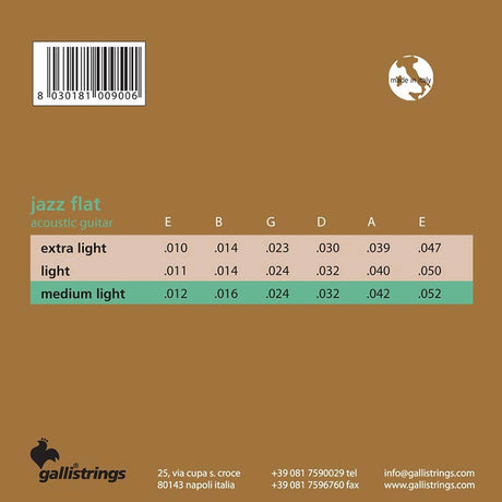 Galli AJF1252 snaren set acoustic tape wound, medium light, 012-016-024-032-042-052