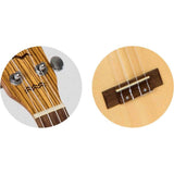 Flight DUC525 SP/ZEB Concert Ukulele met Solid Spruce Top, Zebrawood Body, Bone Topkam en Aquila Super Nylgut Snaren