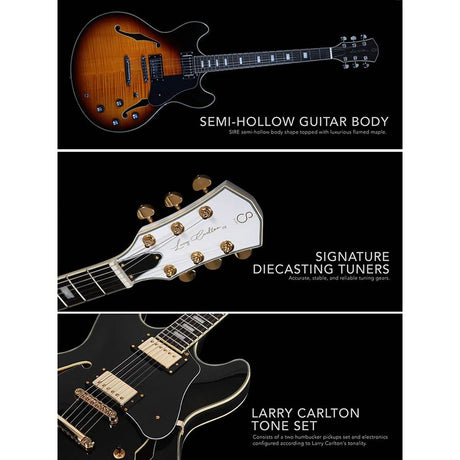 Sire Guitars H7/BK Elektrische archtop gitaar zwart