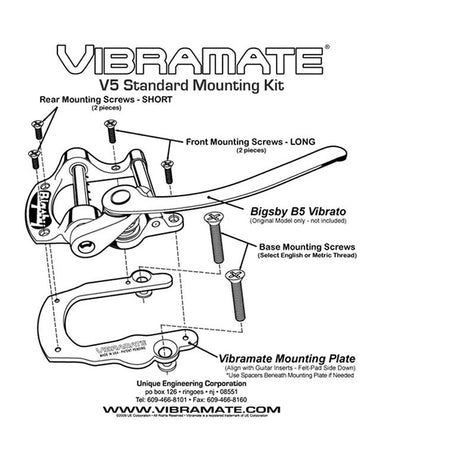 Allparts TP3740001 Vibramate V5 voor Bigsby® - Chrome Upgrade voor Les Paul®