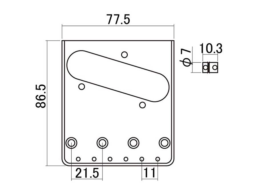 Hosco HK-24NS/BS Gitaarbrug by Gotoh – Messing In-Tune Saddles