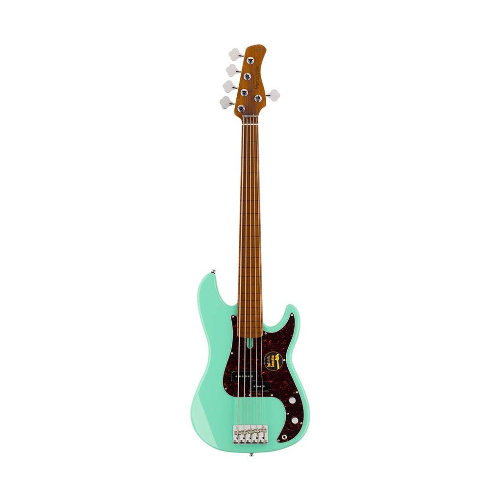 Sire P5 A5F/MLG Marcus Miller fretless basgitaar 5-snarig passief elzen mild green