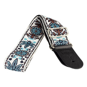 Gaucho GST-195-01 gitaarband, 2” jacquard weefsel, leren slips, veel kleuren