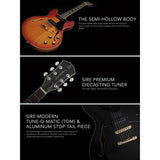 Sire Guitars H7V/BK Elektrische archtop gitaar met P90s zwart