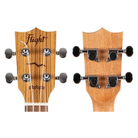 Flight DUC525 EQ SP/ZEB Elektrisch-Akoestische Concert Ukulele met Solid Spruce Top, Zebrawood Body, Pickup en Aquila Super Nylgut Snaren