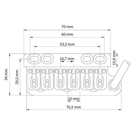 VegaTrem VT1/BK Ultra Tremolo Systeem - Zwart RVS