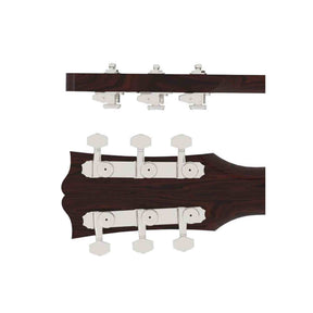 Hipshot HS6K2VEL0N Vintage gitaar tuner upgrade kit, 3 + 3 Grip-Lock, closed nikkel