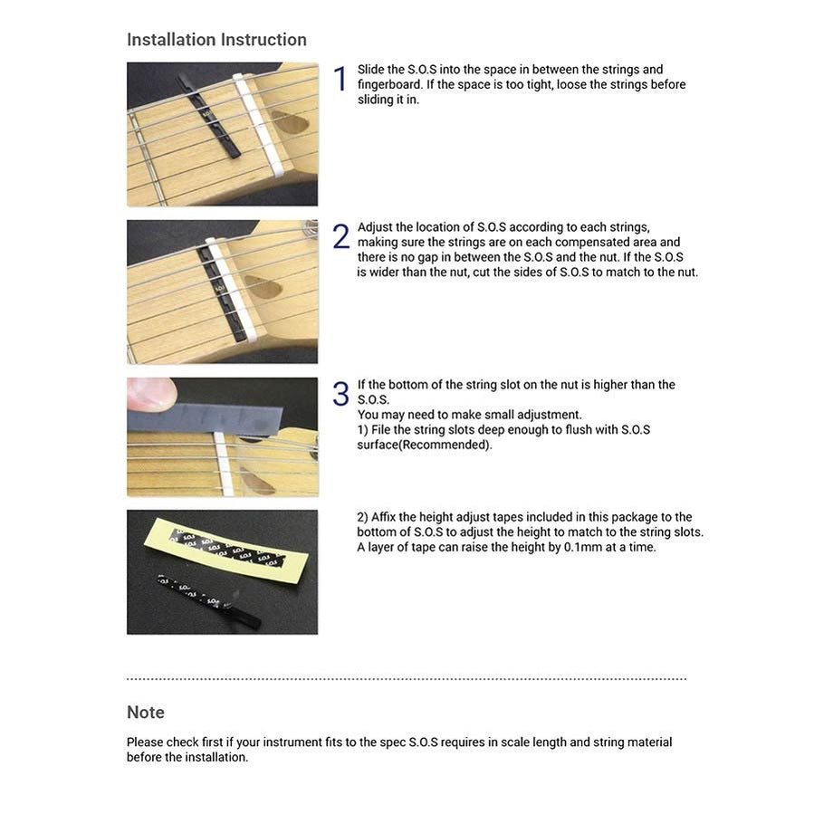 Hosco SOS-EG1 Sound Offset Spacer S.O.S. voor Elektrische Gitaar