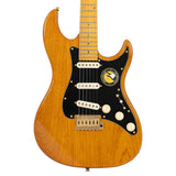 Sire Guitars S10 SSS/NT Swamp ash elektrische gitaar S-stijl, naturel bruin, inclusief koffer