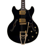 Sire Guitars H7T/BK Elektrische archtop gitaar met tremolo, zwart