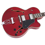 Sire Guitars H7F/STR Elektrische archtop gitaar, doorkijk rood